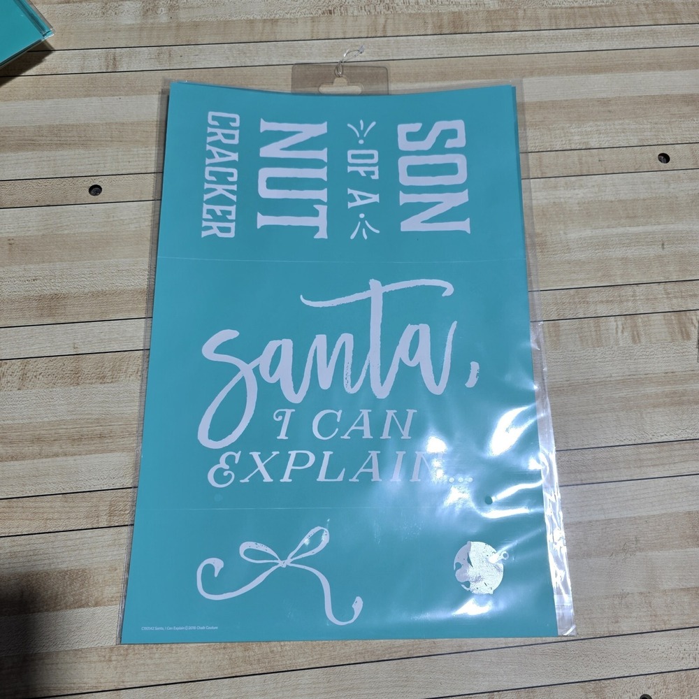 "Santa I Can Explain" Chalk Couture Transfer DIY Stencil Sz C RETIRED 12"X18"